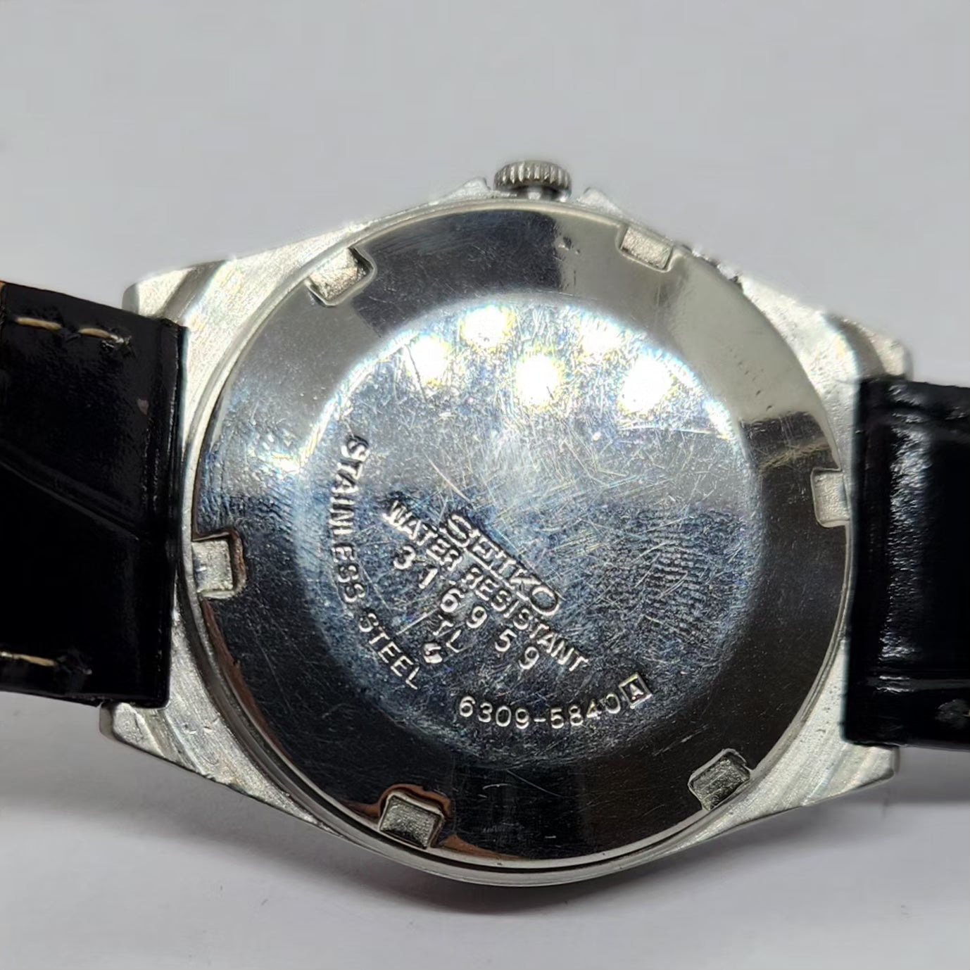 Vintage 1983 Original Seiko 5 Automatic 6309-5840 Black Face 17 Jewels Day-Date Japanese Men's Wrist Watch OG319