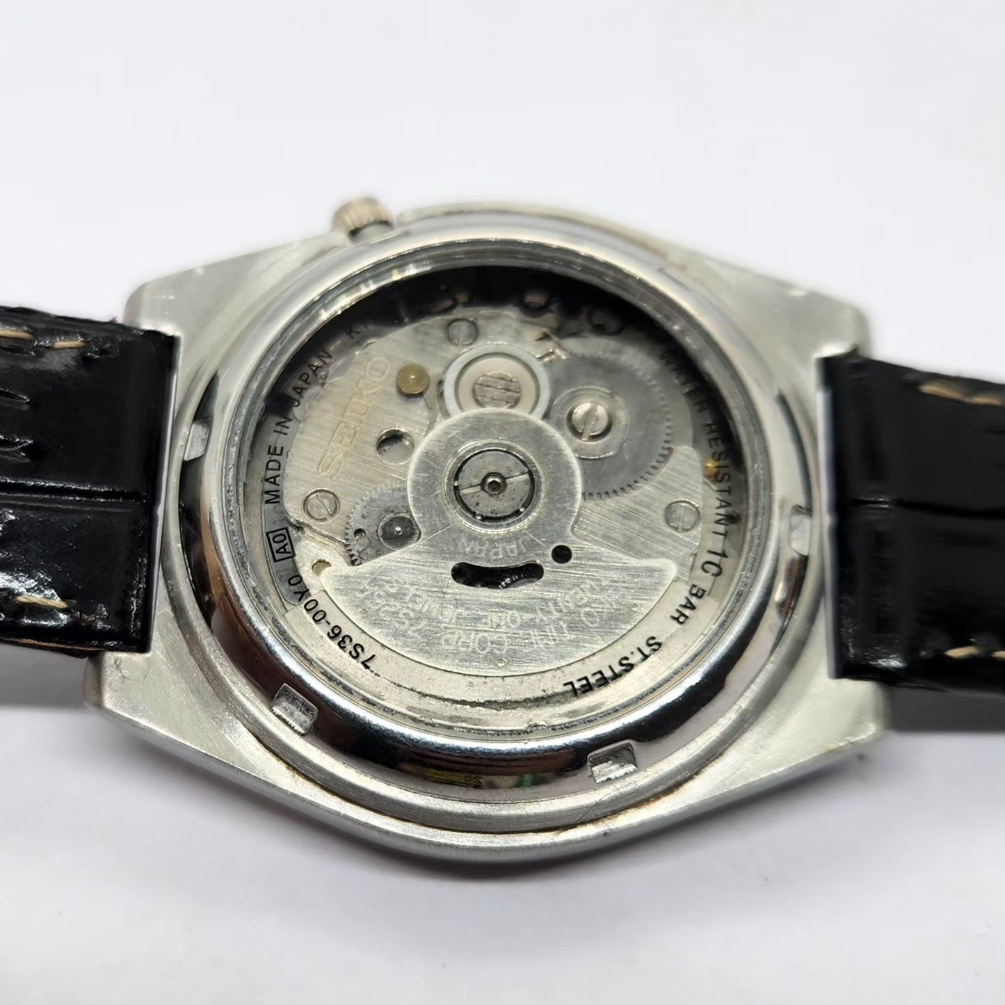 Vintage 1980 Original Seiko 5 Automatic 7S26-00Y0 Black Face 21 Jewels Day-Date Japanese Men's Wrist Watch OG320