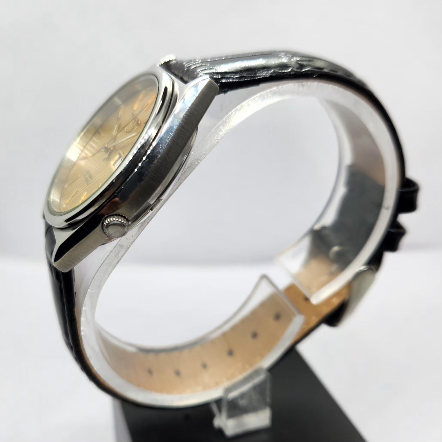 Vintage 1997 Original Seiko 5 Automatic 7S26-3180 Gold Face 21 Jewels Day-Date Japanese Men's Wrist Watch OG321