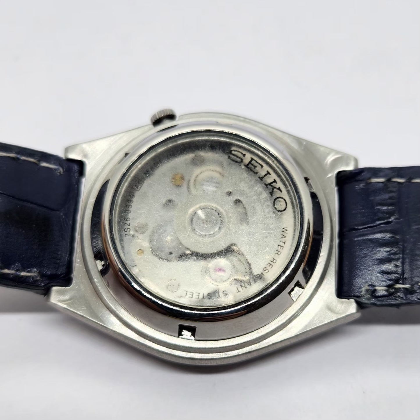 Vintage 1978 Original Seiko 5 Automatic 7S26-0530 Blue Face 21 Jewels Day-Date Japanese Men's Wrist Watch OG323