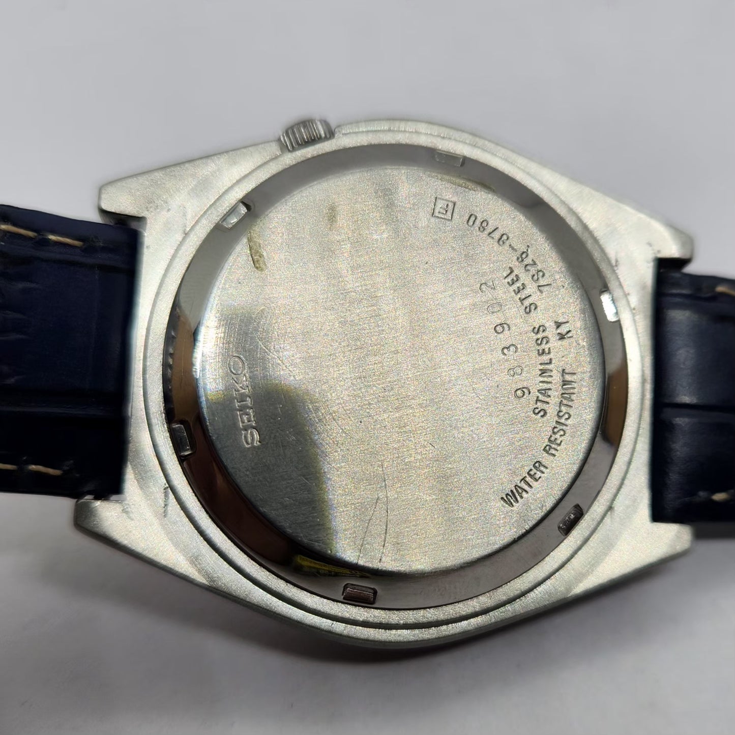 Vintage 1999 Original Seiko 5 Automatic 7S26-8760 Blue Face 21 Jewels Day-Date Japanese Men's Wrist Watch OG324
