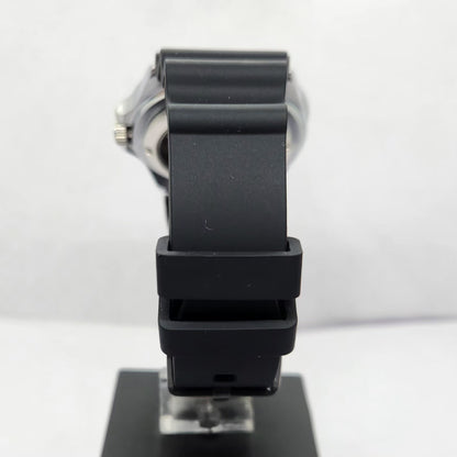 Vintage MOD Seiko Sports Automatic Cal. 6309 17 Jewels White Face Black Silicone Strap Rotating Bezel Men's Wrist Watch P1