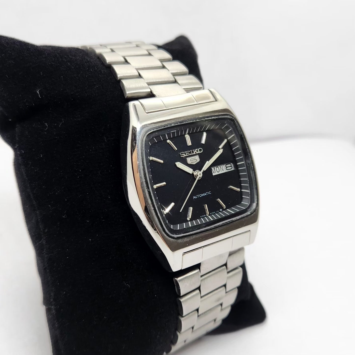 Vintage 1976 Original Seiko 5 Automatic 6309-8220 Black Face 17 Jewels Day-Date Japanese Men's Wrist Watch OG325