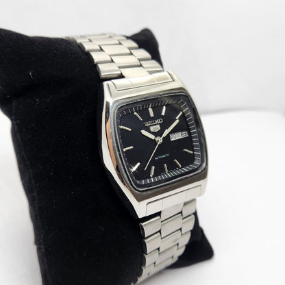 Vintage 1976 Original Seiko 5 Automatic 6309-8220 Black Face 17 Jewels Day-Date Japanese Men's Wrist Watch OG325