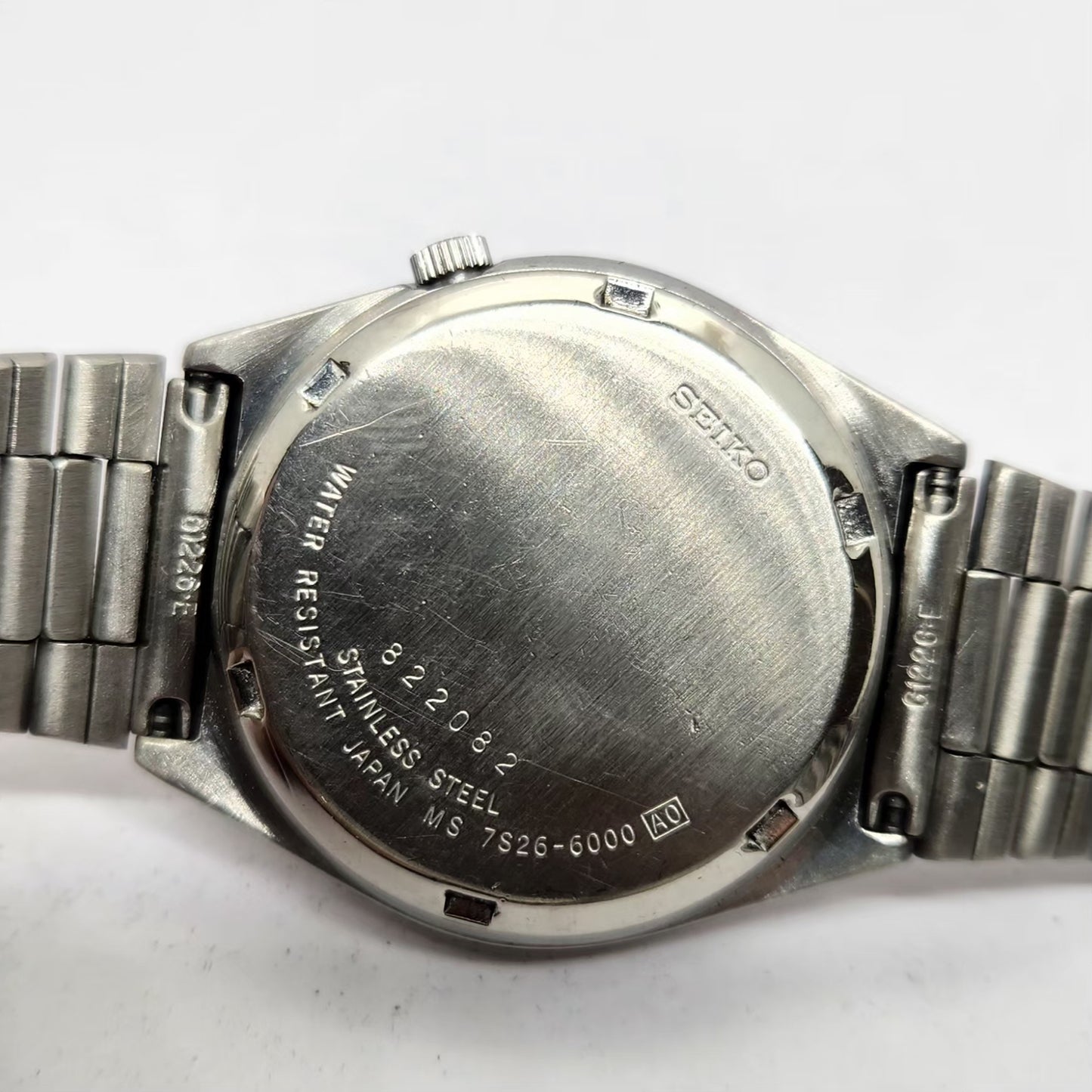 Vintage 1998 Original Seiko 5 Automatic 7S26-6000 Gold Face 21 Jewels Day-Date Japanese Men's Wrist Watch OG327