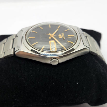 Vintage 1983 Original Seiko 5 Automatic 6309-581A Black Face 17 Jewels Day-Date Japanese Men's Wrist Watch OG328