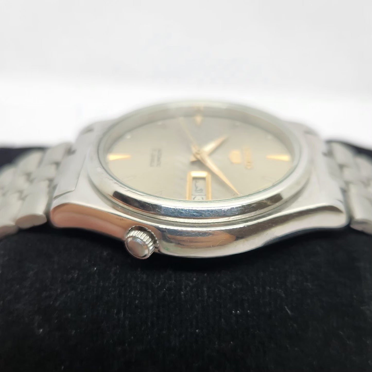 Vintage 1985 Original Seiko 5 Automatic 7009-3170 Silver Face 17 Jewels Day-Date Japanese Men's Wrist Watch OG329