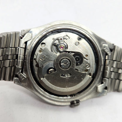 Vintage 1985 Original Seiko 5 Automatic 7009-3170 Silver Face 17 Jewels Day-Date Japanese Men's Wrist Watch OG329