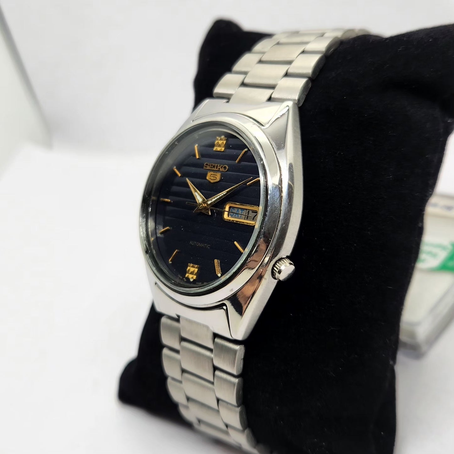 Vintage 1983 Original Seiko 5 Automatic 7009-3041 Blue Face 17 Jewels Day-Date Japanese Men's Wrist Watch OG330