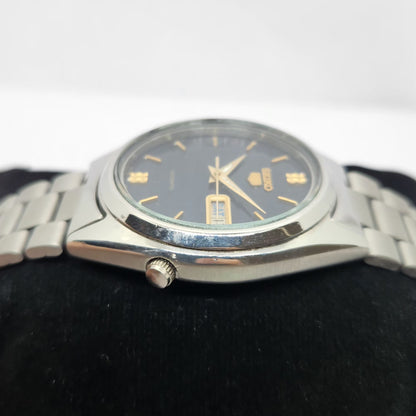 Vintage 1983 Original Seiko 5 Automatic 7009-3041 Blue Face 17 Jewels Day-Date Japanese Men's Wrist Watch OG330