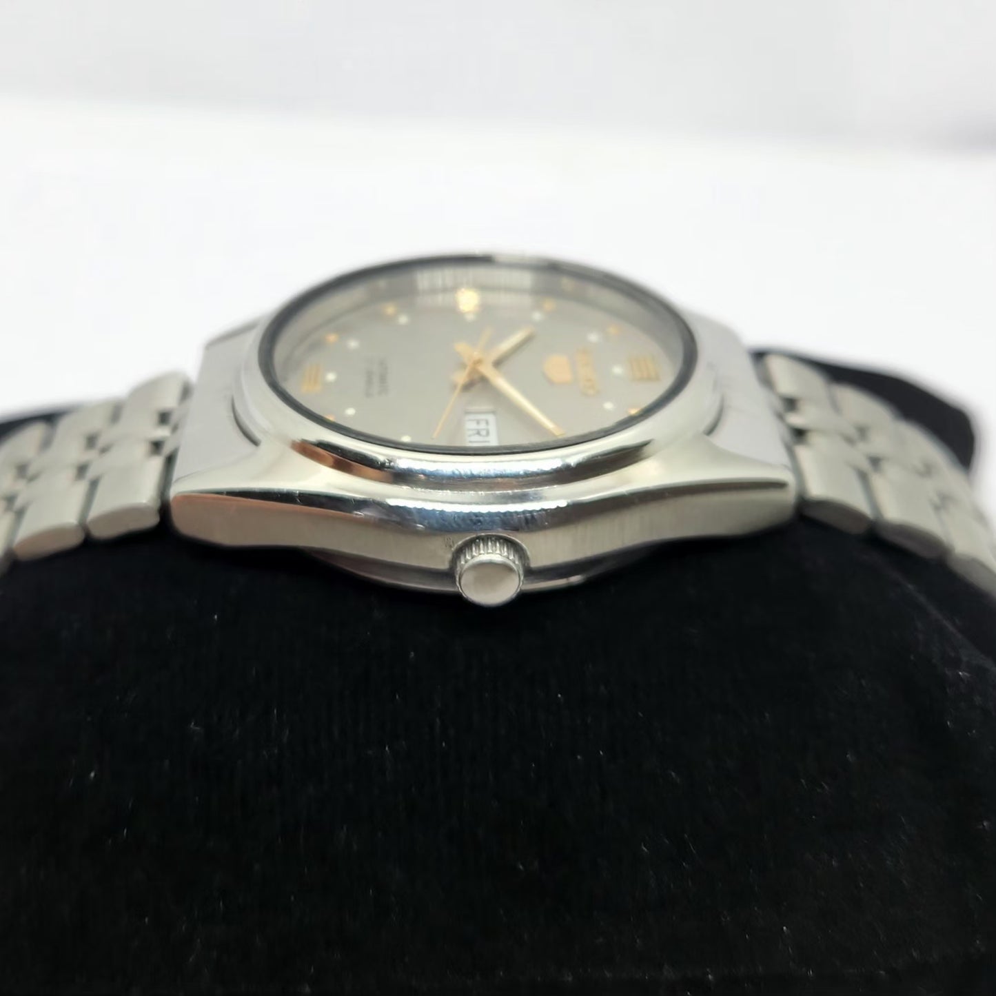 Vintage 1977 Original Seiko 5 Automatic 6309-6240 Silver Face 17 Jewels Day-Date Japanese Men's Wrist Watch OG331