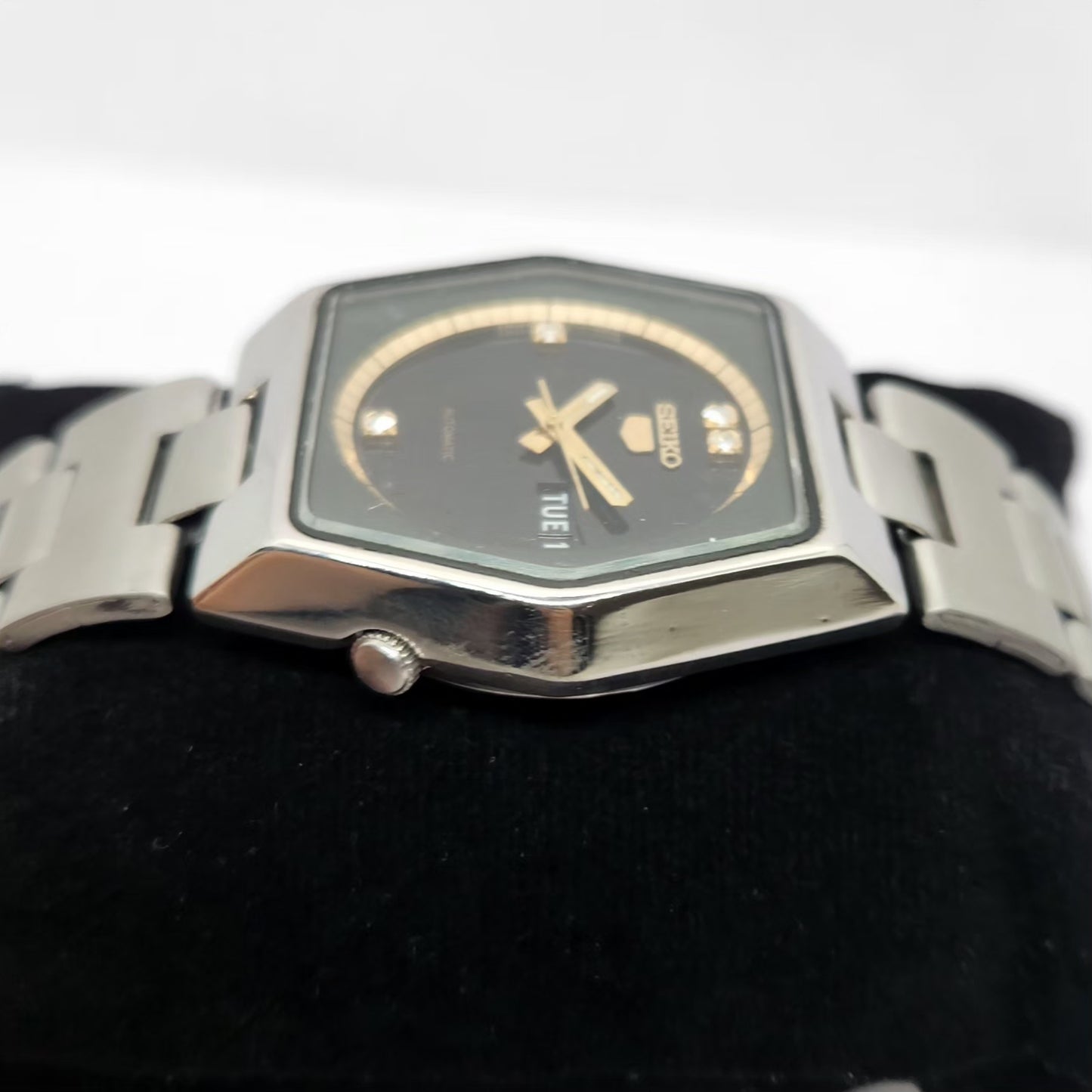 Vintage 1981 Original Seiko 5 Automatic 6309-5450 Black Face 17 Jewels Day-Date Japanese Men's Wrist Watch OG332