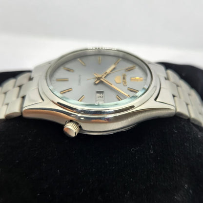 Vintage 1976 Original Seiko 5 Automatic 7009-3101 Ice Blue Face 17 Jewels Day-Date Japanese Men's Wrist Watch OG334