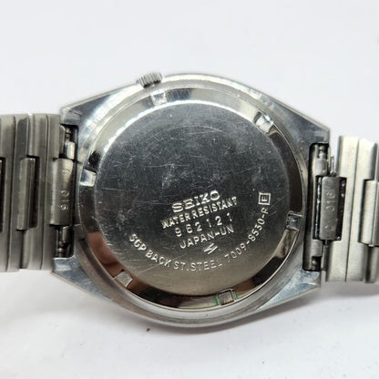 Vintage 1979 Original Seiko 5 Automatic 7009-8530 Black Face 17 Jewels Day-Date Japanese Men's Wrist Watch OG335