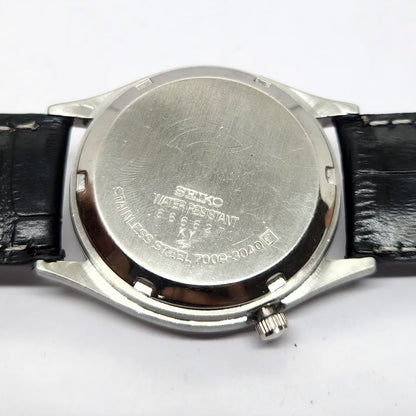 Vintage 1976 Original Seiko 5 Automatic 7009-3040 Black Face 17 Jewels Day-Date Japanese Men's Wrist Watch OG345