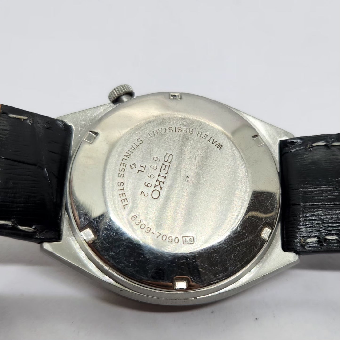 Vintage 1982 Original Seiko 5 Automatic 6309-7090 Silver Face 17 Jewels Day-Date Japanese Men's Wrist Watch OG347