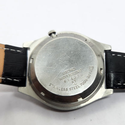 Vintage 1976 Original Seiko 5 Automatic 7009-3070 Black & Gold Face 17 Jewels Day-Date Japanese Men's Wrist Watch OG349