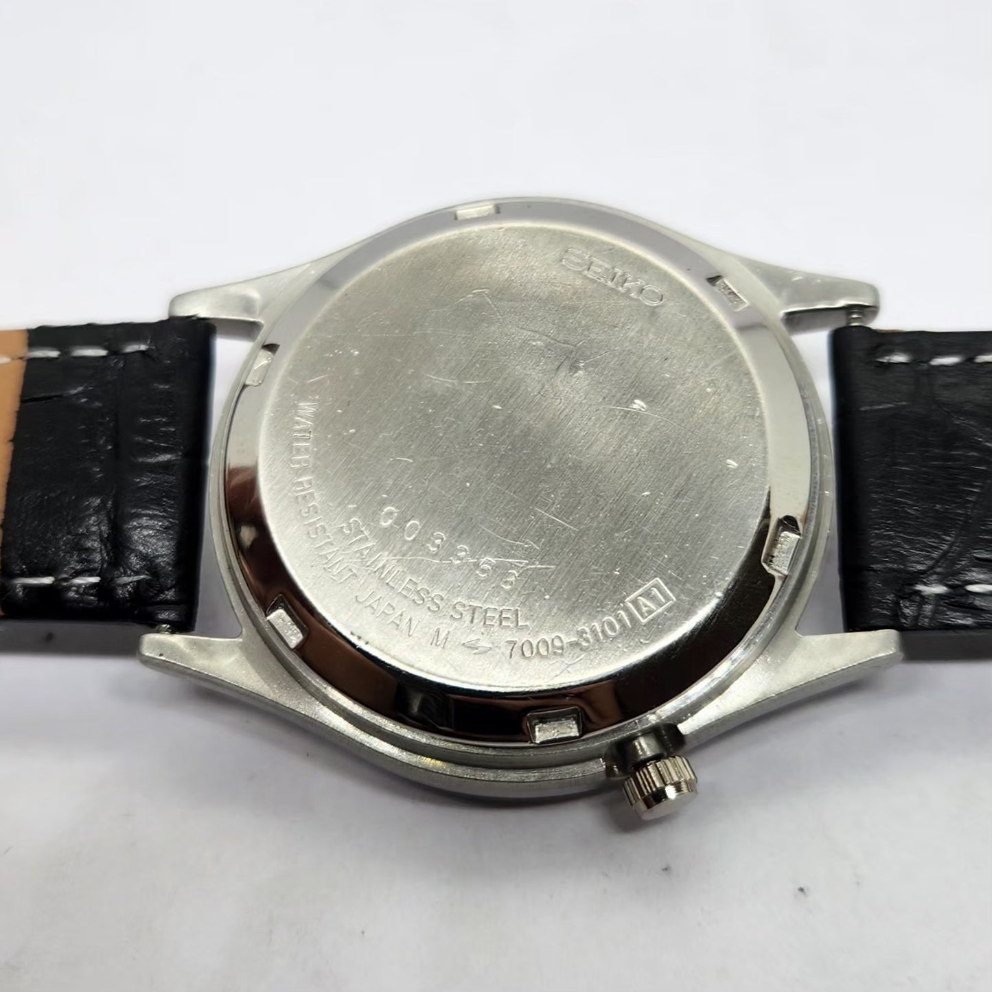 Vintage 1980 Original Seiko 5 Automatic 7009-3101 White Face 17 Jewels Day-Date Japanese Men's Wrist Watch OG350