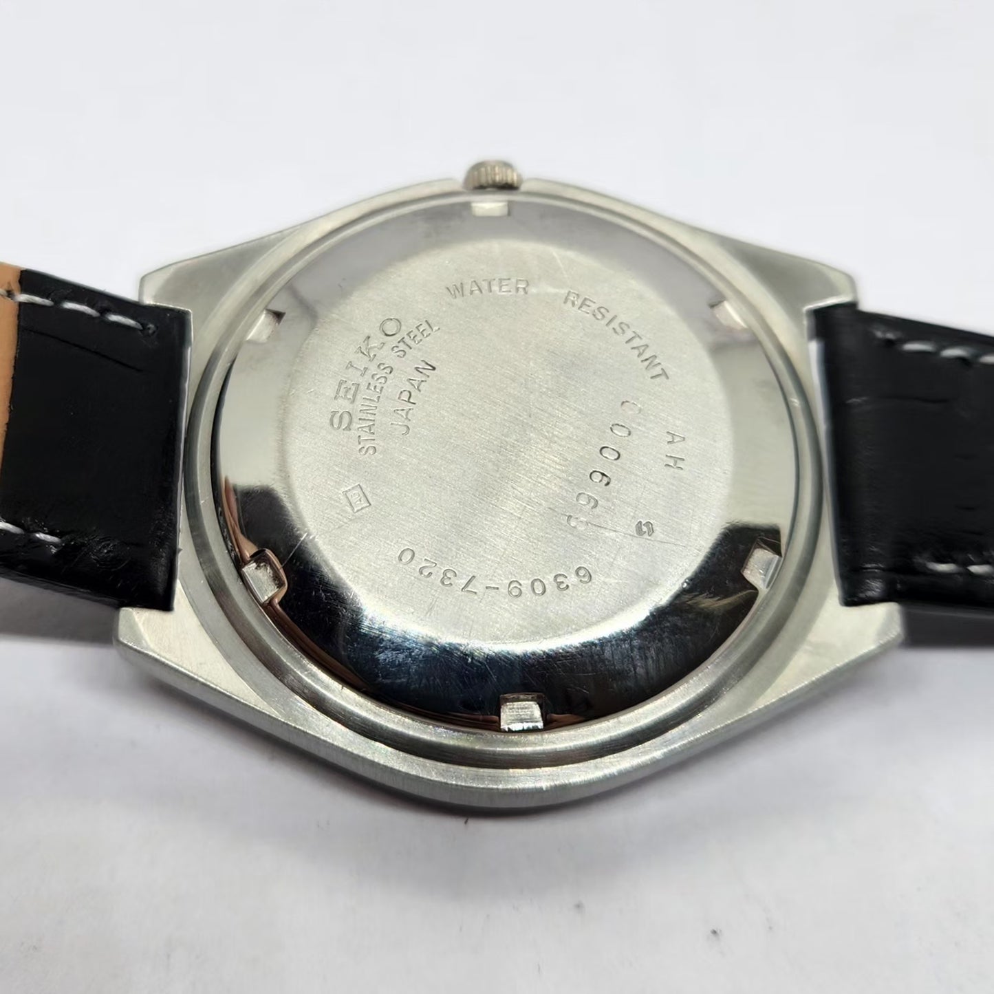 Vintage 1976 Original Seiko 5 Automatic 6309-7320 Black Face 17 Jewels Day-Date Japanese Men's Wrist Watch OG352