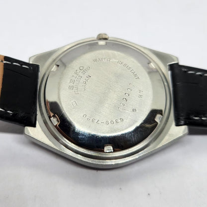 Vintage 1976 Original Seiko 5 Automatic 6309-7320 Black Face 17 Jewels Day-Date Japanese Men's Wrist Watch OG352
