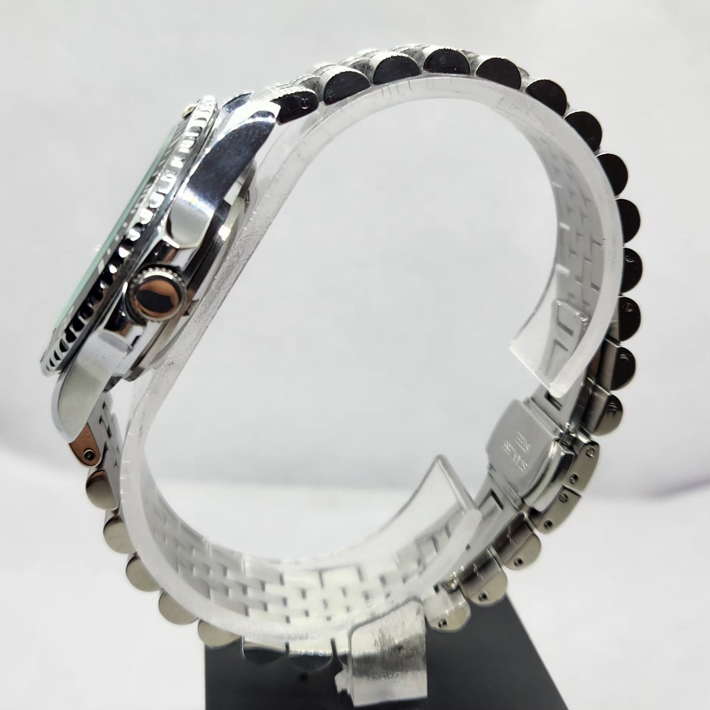 Vintage MOD Seiko Sports Automatic Cal. 6309 17 Jewels White Face Jubilee Bracelet Rotating Bezel Men's Wrist Watch P7