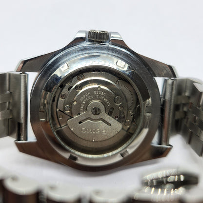 Vintage MOD Seiko Sports Automatic Cal. 6309 17 Jewels Green Face Jubilee Bracelet Rotating Bezel Men's Wrist Watch P10