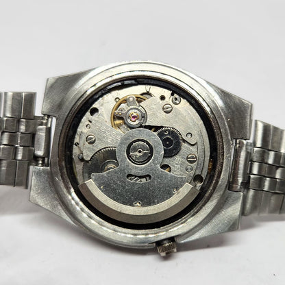 Vintage 1982 Original Seiko 5 Automatic 7009-3101 Black Face Railway Time Day-Date Japanese Men's Wrist Watch OG338
