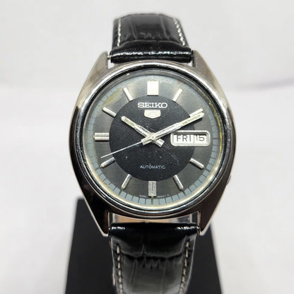 Vintage 1985 Original Seiko 5 Automatic 6309-8840 Black Face 17 Jewels Day-Date Japanese Men's Wrist Watch OG361