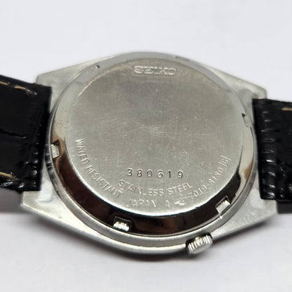 Vintage 1973 Original Seiko 5 Automatic 7019-8180 Black Face 21 Jewels Day-Date Japanese Men's Wrist Watch OG364