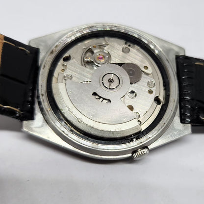 Vintage 1973 Original Seiko 5 Automatic 7019-8180 Black Face 21 Jewels Day-Date Japanese Men's Wrist Watch OG364