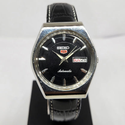 Vintage 1982 Original Seiko 5 Automatic 6309-7270 Black Face 17 Jewels Day-Date Japanese Men's Wrist Watch OG367