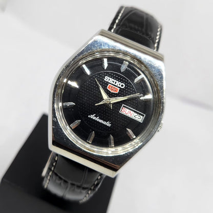 Vintage 1982 Original Seiko 5 Automatic 6309-7270 Black Face 17 Jewels Day-Date Japanese Men's Wrist Watch OG367
