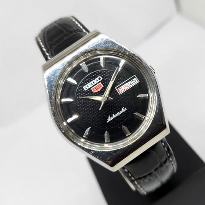 Vintage 1982 Original Seiko 5 Automatic 6309-7270 Black Face 17 Jewels Day-Date Japanese Men's Wrist Watch OG367