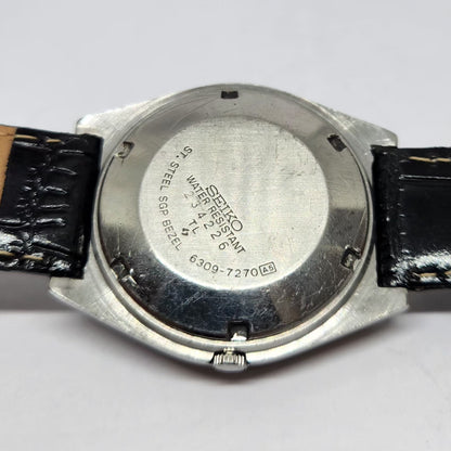 Vintage 1982 Original Seiko 5 Automatic 6309-7270 Black Face 17 Jewels Day-Date Japanese Men's Wrist Watch OG367