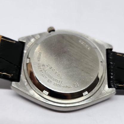 Vintage 1982 Original Seiko 5 Automatic 7009-6001 Black Face 17 Jewels Day-Date Japanese Men's Wrist Watch OG368