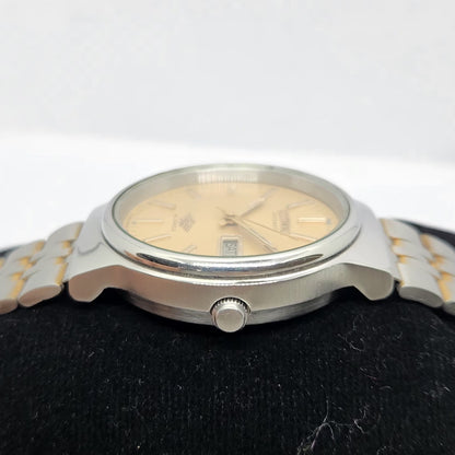 Vintage 1981 Original Citizen Automatic 8200 Gold Face 35MM Case Day-Date Japanese Men's Wrist Watch CT03