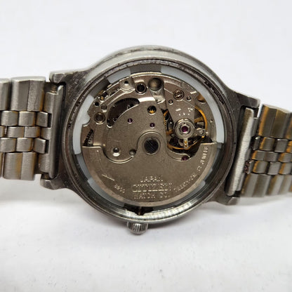 Vintage 1981 Original Citizen Automatic 8200 Gold Face 35MM Case Day-Date Japanese Men's Wrist Watch CT03
