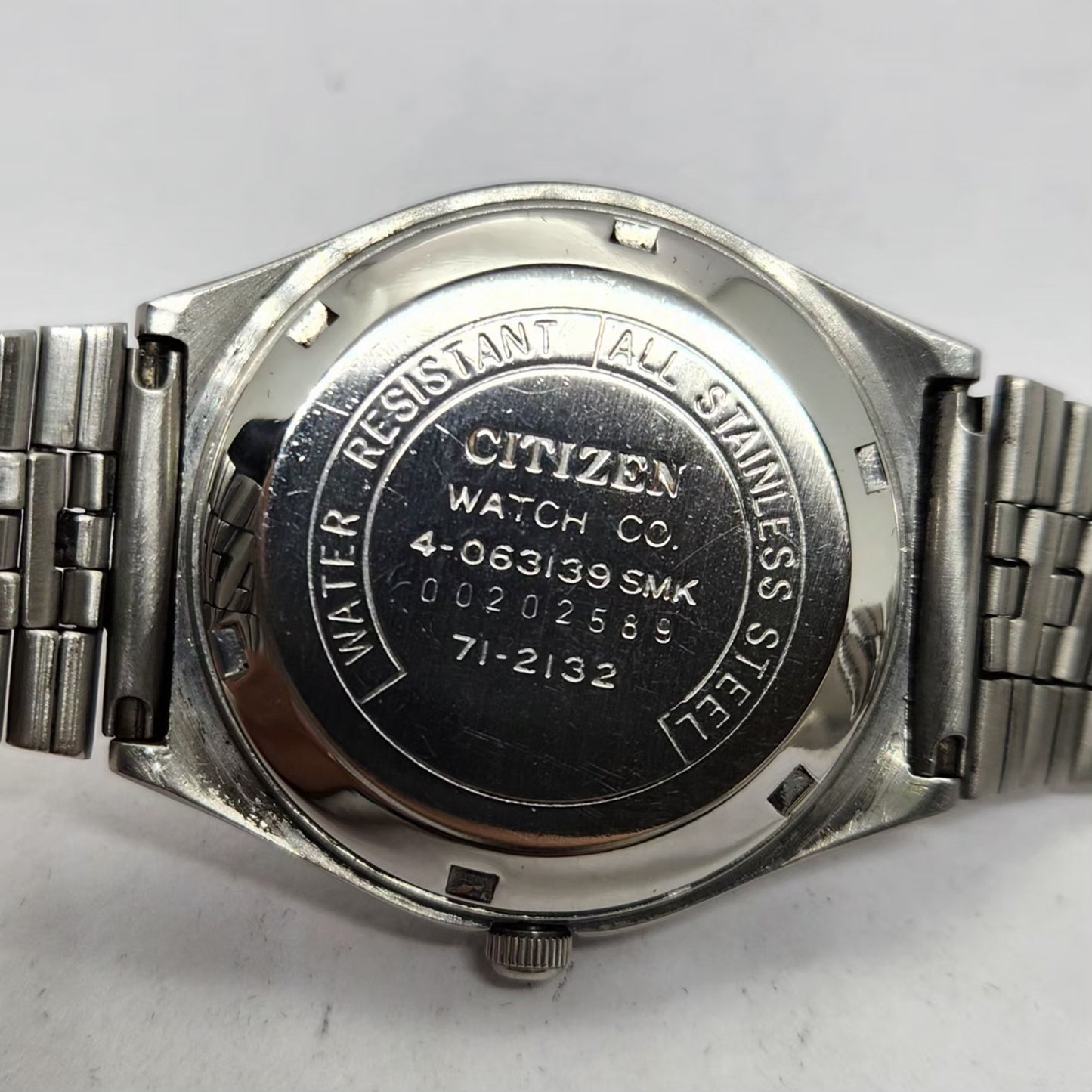 Vintage 1980 Original Citizen Automatic 8200 Blue Face 35MM Case Day-Date Japanese Men's Wrist Watch CT11