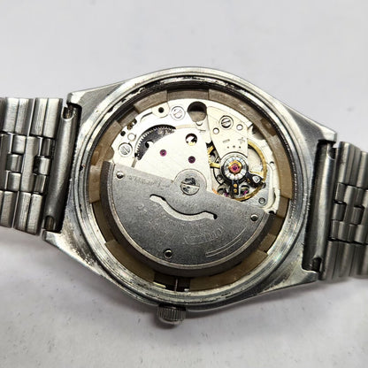 Vintage 1980 Original Citizen Automatic 8200 Blue Face 35MM Case Day-Date Japanese Men's Wrist Watch CT11