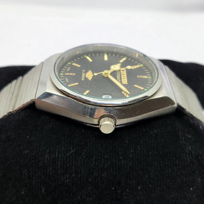 Vintage 1981 Citizen Automatic 8200 Black Face 35MM Case Date New Dial Men's Wrist Watch CT15