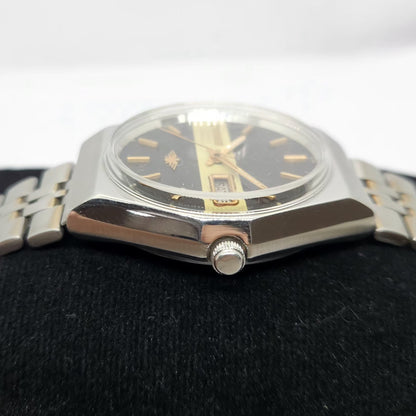 Vintage 1977 Original Citizen Automatic 8200 Brown Face 35MM Day-Date Japanese Men's Wrist Watch CT16