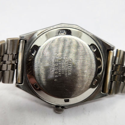 Vintage 1977 Original Citizen Automatic 8200 Brown Face 35MM Day-Date Japanese Men's Wrist Watch CT16