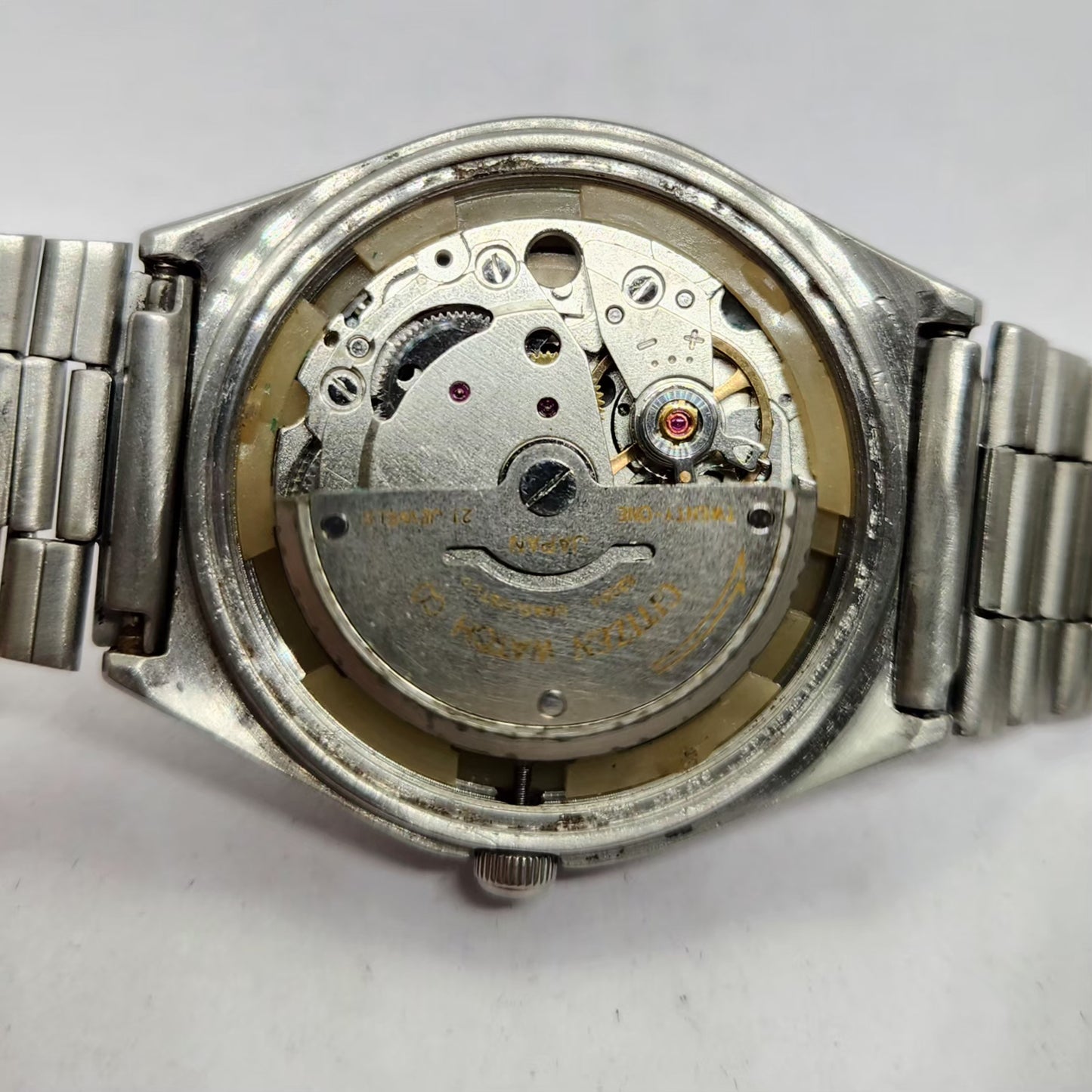 Vintage 1981 Original Citizen Automatic 8200 Blue Face 36mm Day-Date Japanese Men's Wrist Watch CT18