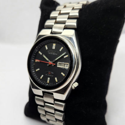 Vintage 1977 Original Citizen Automatic 8200 Black Face 35MM Case Day-Date Japanese Men's Wrist Watch CT22
