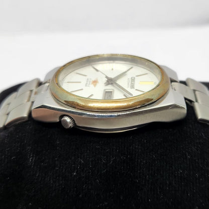 Vintage 1980 Original Citizen Automatic 8200 White Face 35MM case Day-Date Japanese Men's Wrist Watch CT23