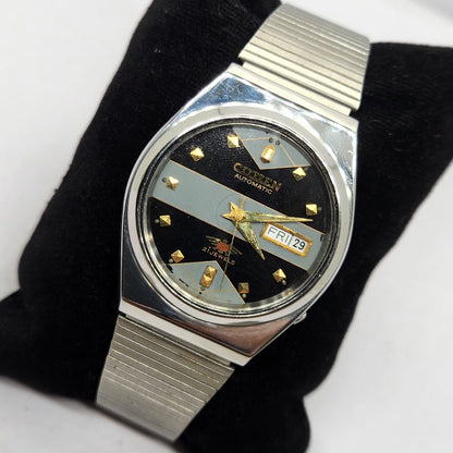 Vintage 1974 Original Citizen Automatic 8200 Black Face 33MM case Day-Date Japanese Men's Wrist Watch CT25