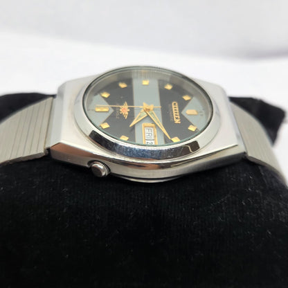 Vintage 1974 Original Citizen Automatic 8200 Black Face 33MM case Day-Date Japanese Men's Wrist Watch CT25