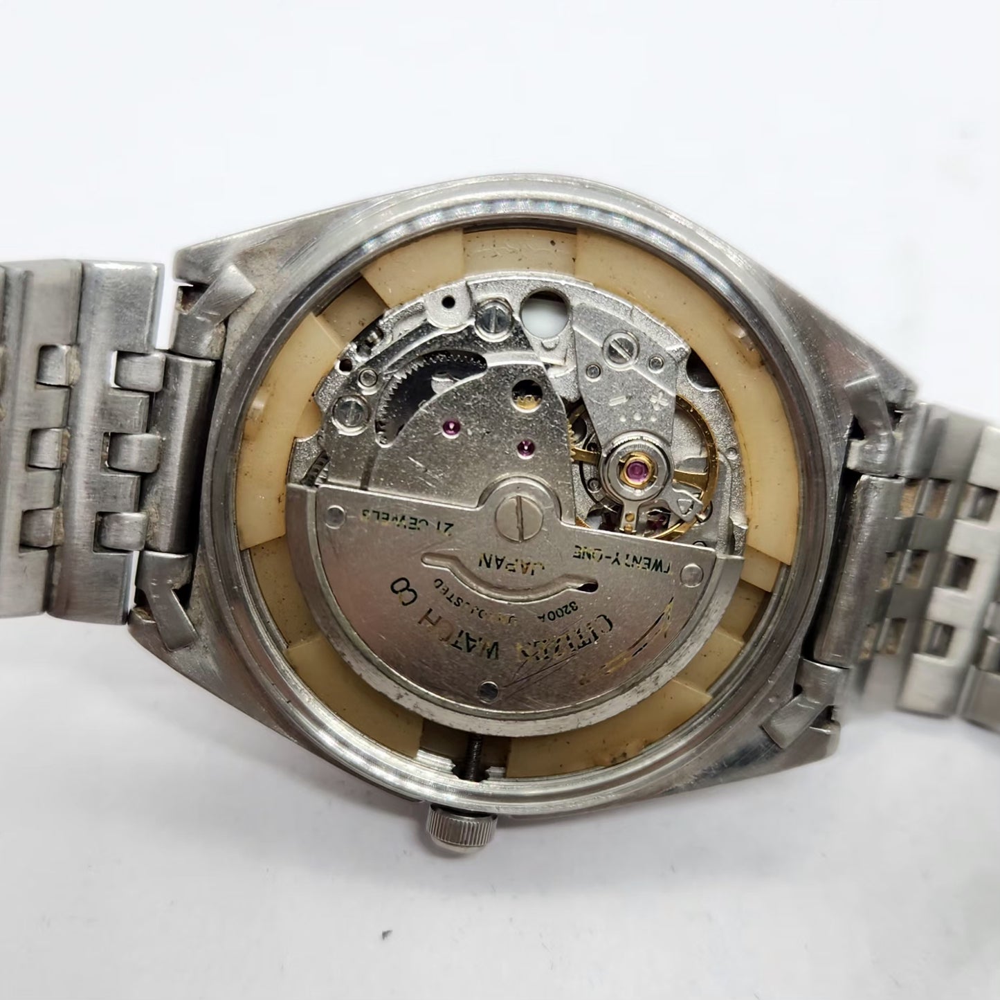 Vintage 1981 Original Citizen Automatic 8200 Black Face 34MM Case Day-Date Japanese Men's Wrist Watch CT26