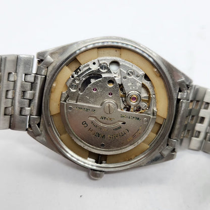 Vintage 1981 Original Citizen Automatic 8200 Black Face 34MM Case Day-Date Japanese Men's Wrist Watch CT26