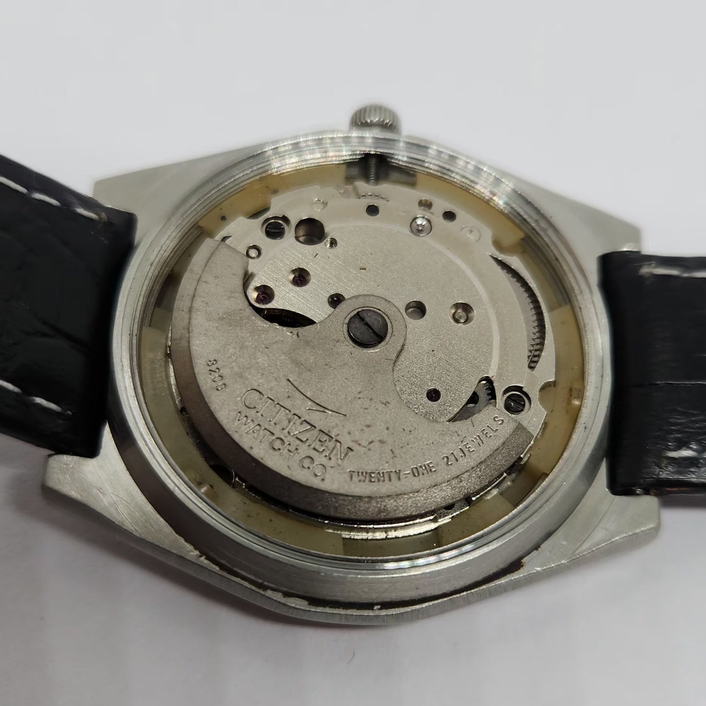 Vintage 1975 Original Citizen Automatic 8200 Black Face 36MM Case Day-Date Japanese Men's Wrist Watch CT28